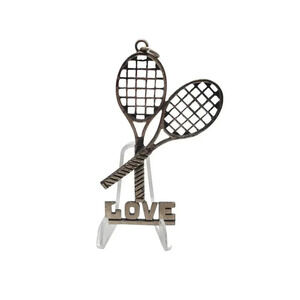 Harvey Avedon Sterling Silver Racket Love Tennis Pendant Vintage
